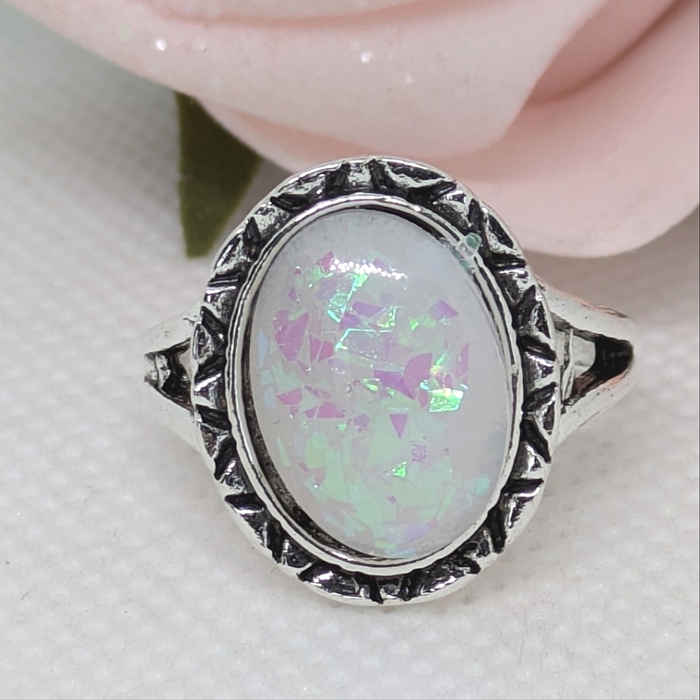 New Silver Tone Fashion Ring Size 7 Bohemian Gypsy Festival